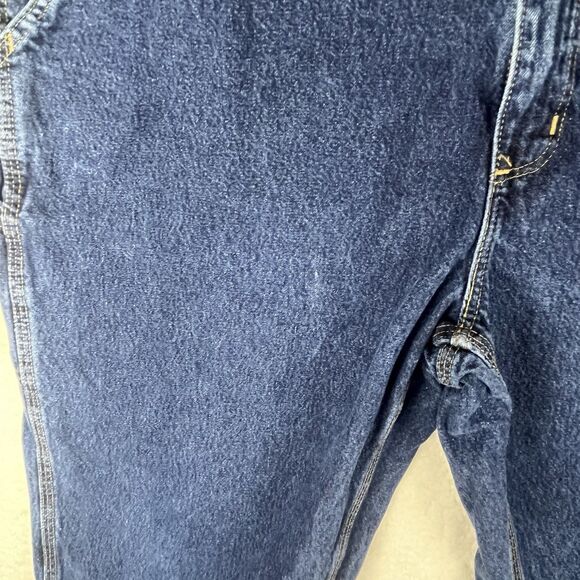 Carhartt Blue Denim Carpenter Jeans Mens 40x32 Dungaree Fit B13 HDK Straight Leg - Picture 3 of 9